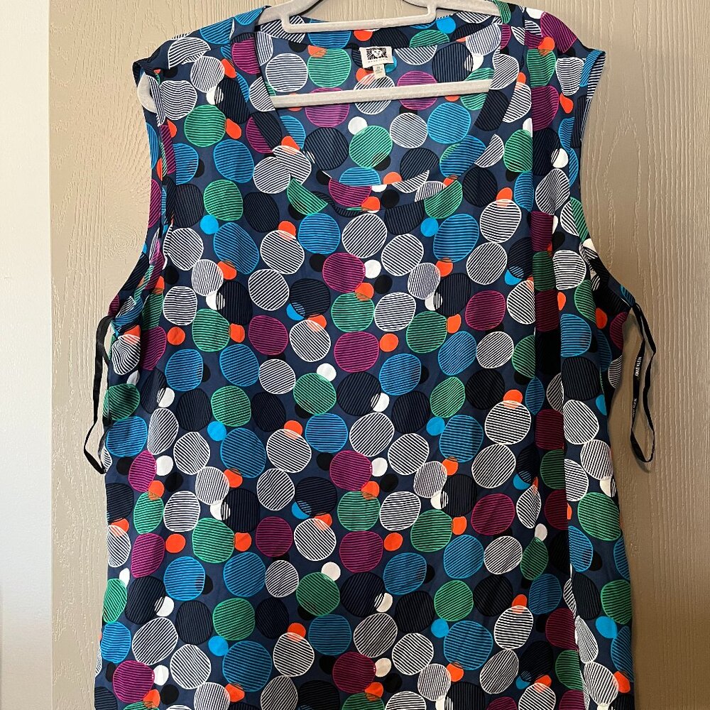 🌸 Anne Klein Sleeveless Printed Blouse – Size 3XL – Like New